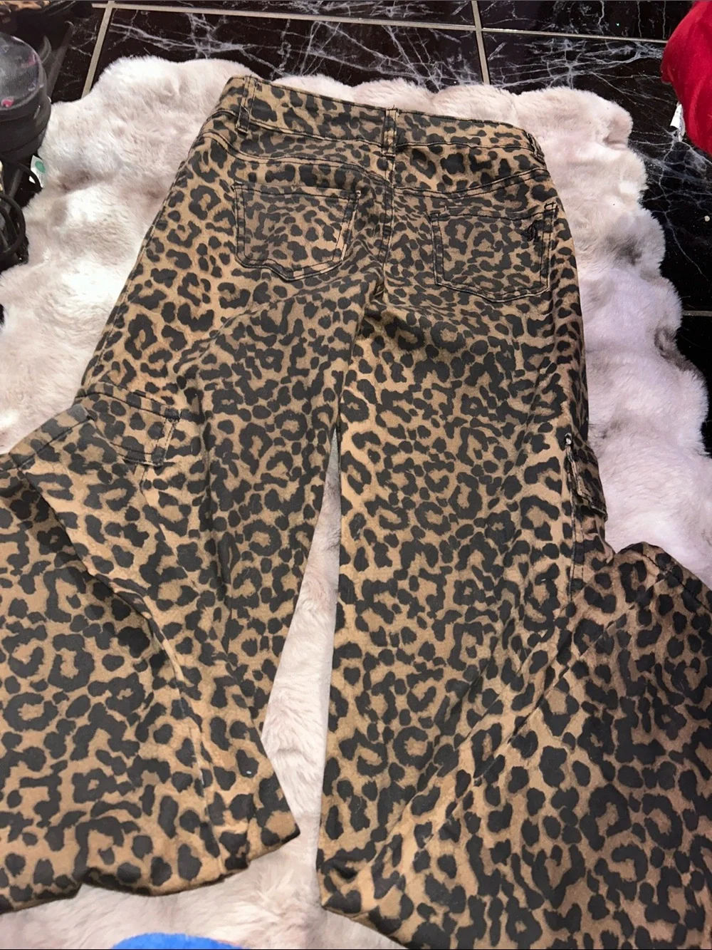 VIP Leopard Print Cargo Pants - Brown/Black